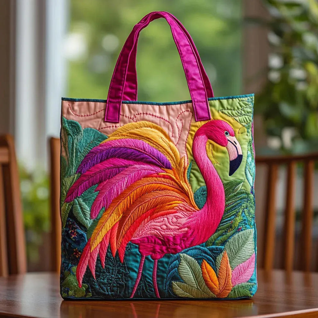 Flamingo Rainbow Tote Bag