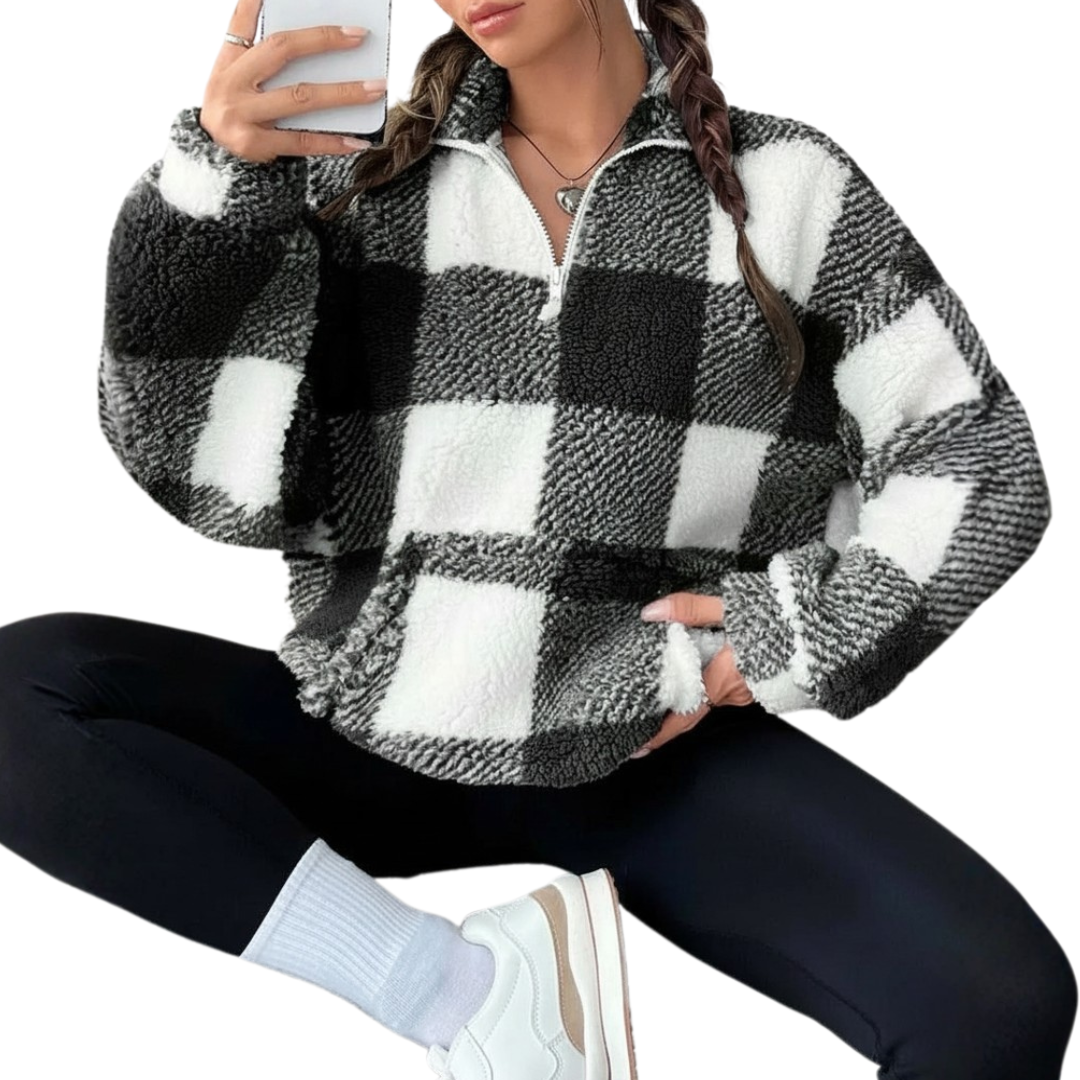 Ceanghleann - Plaid Fleece Sweater