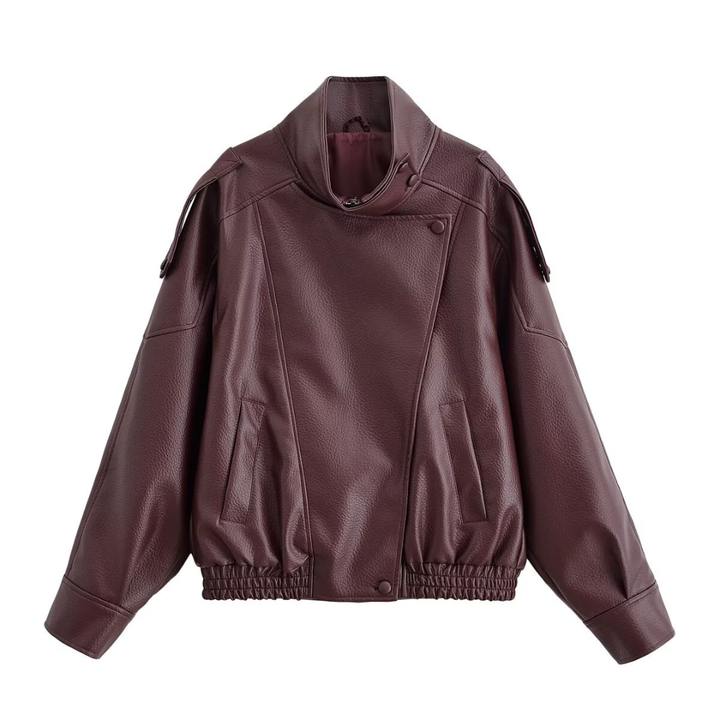 REMY™ – Asymmetrical Zip-Up PU Leather Biker Jacket