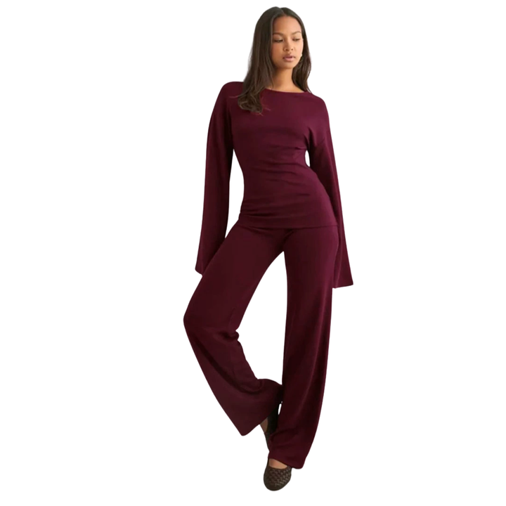 HARLOW™ – Flare Sleeve Casual Two-Piece Set