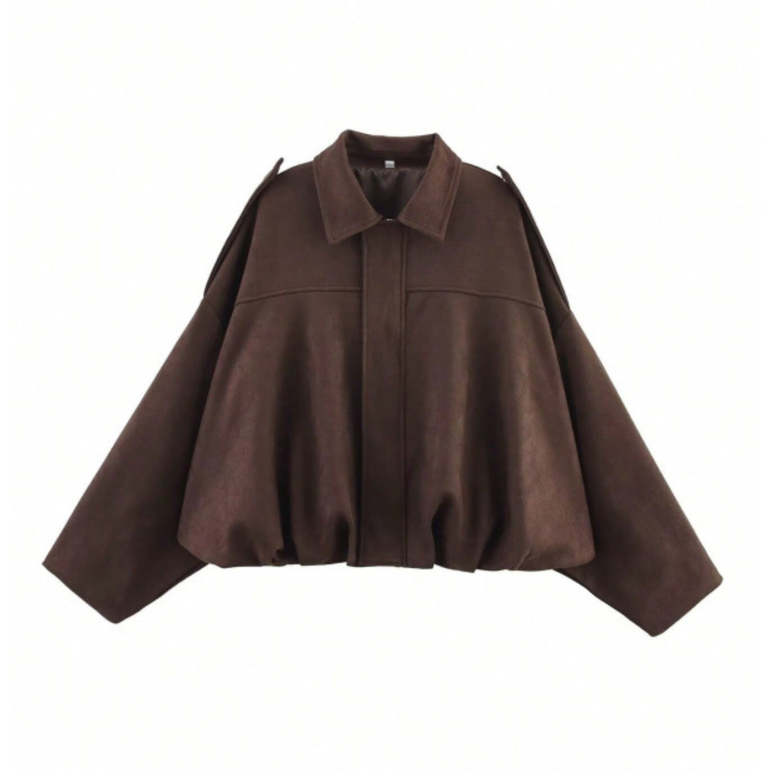PETRA™ – Vintage Suede Epaulet Bomber Jacket