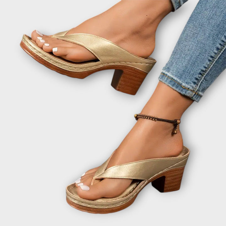 Emmi - Mules Dorées à Talon