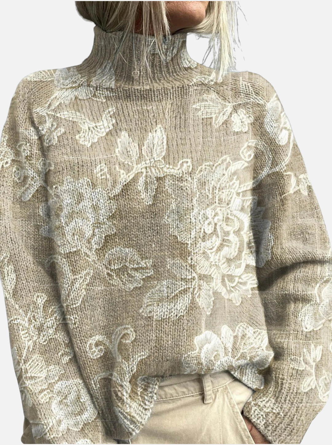 Aoibhscolb - Beige Highneck Jumper