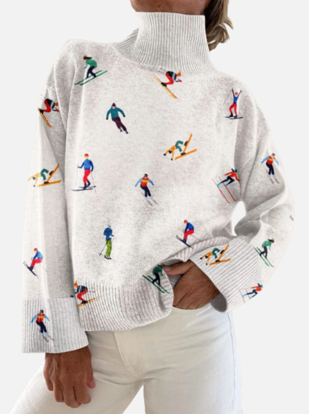 Fainscolb - Highneck White Jumper