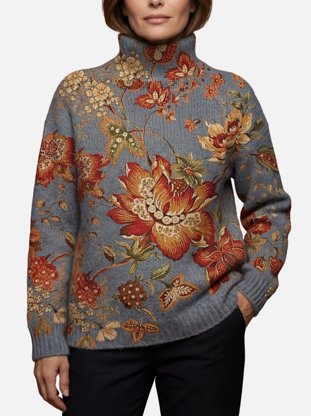Ceaththuaidh - Floral Skyblue Jumper