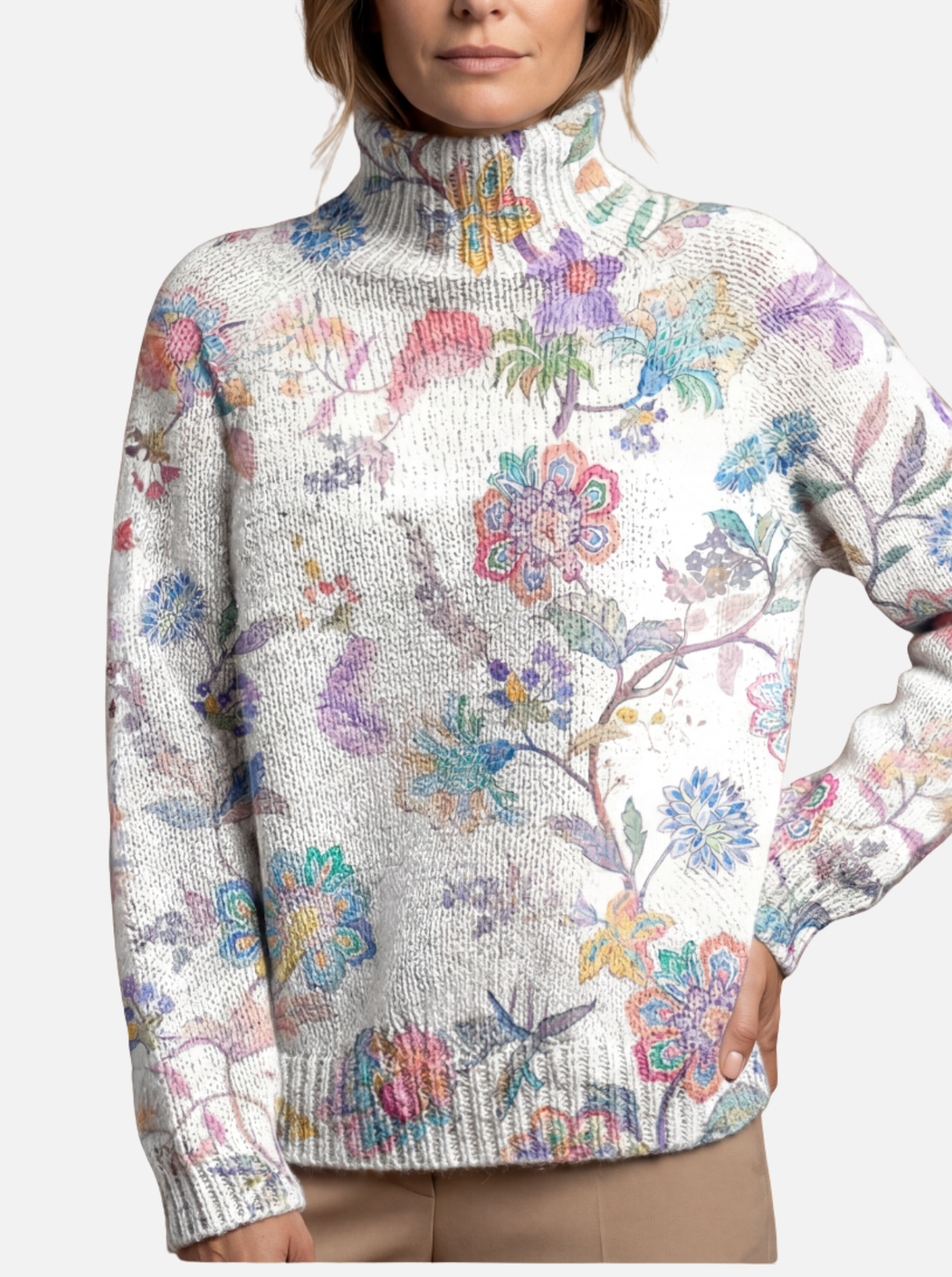 Aoibhmhainn - Pastelfloral White Jumper
