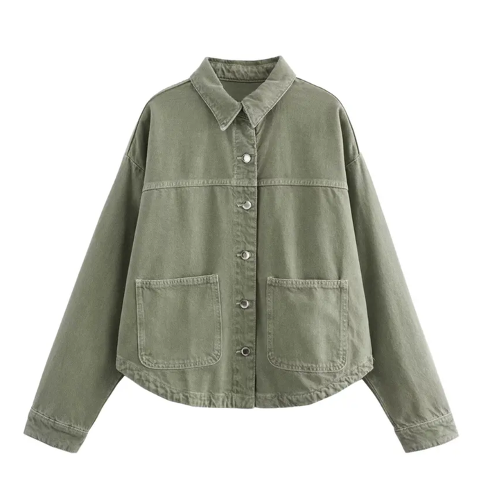 REEVA™ – Classic Button-Up Denim Shirt Jacket