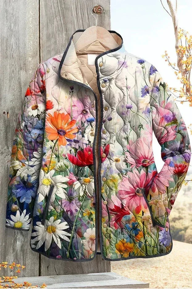 Hedvika – Steppjacke mit Blütendruck