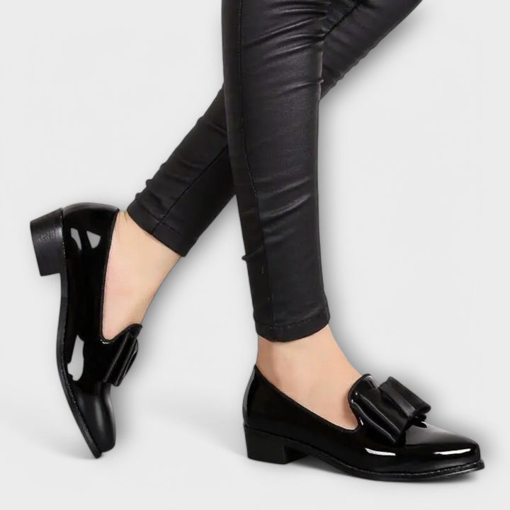 Helga - Ballerines Vernies Bordeaux à Nœud