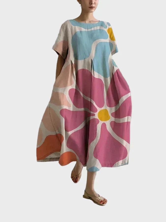 Pastellkleid mit grosser Blüte