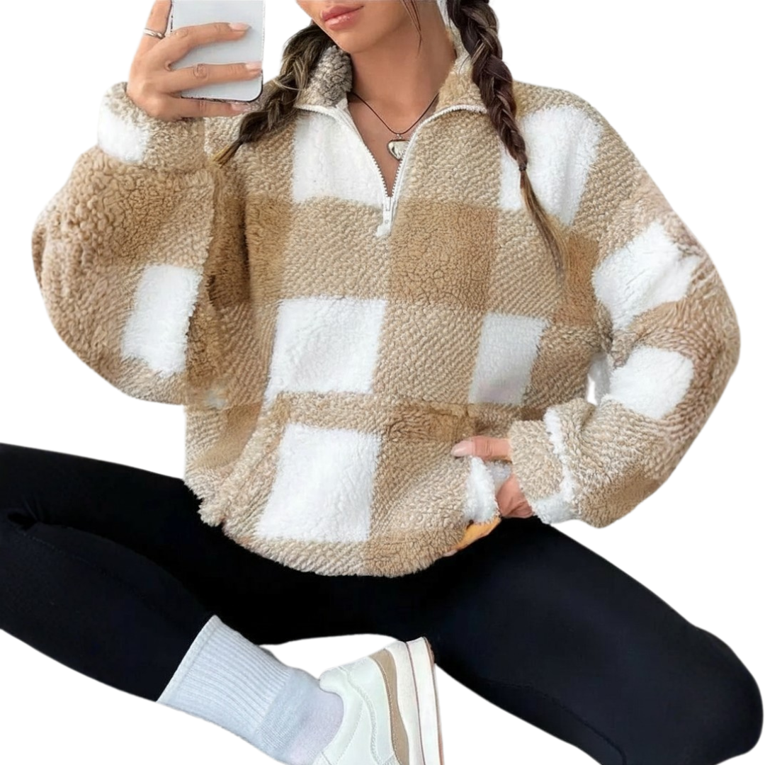 Ceanghleann - Plaid Fleece Sweater