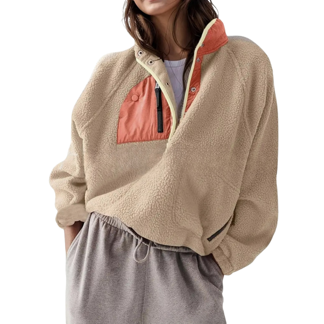 ZOSIA™ – Cozy Colorblock Fleece Zip Jacket
