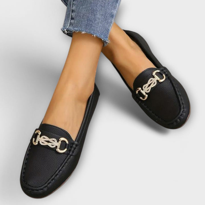 Adele - Mocassins Noirs à Boucle