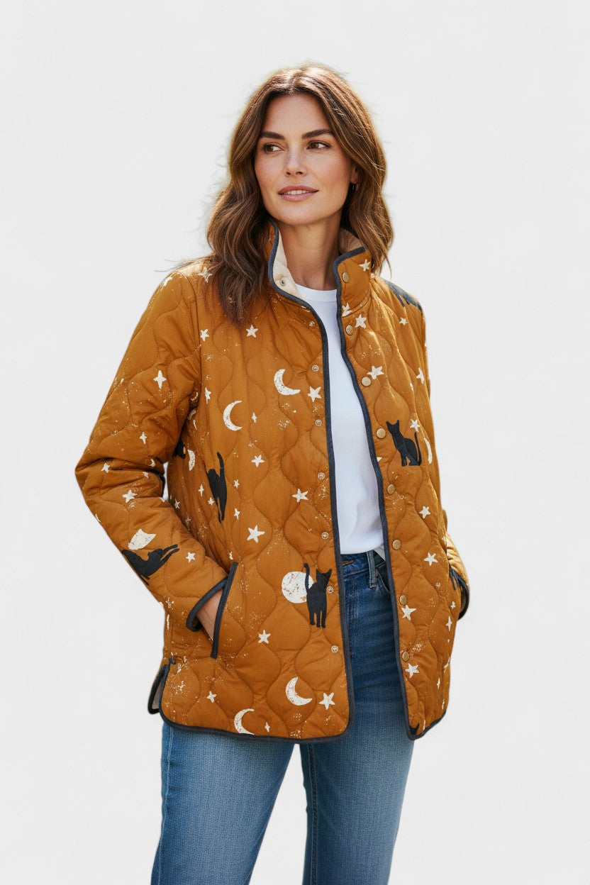 Luna – Steppjacke mit Mond- und Sternenmotiv