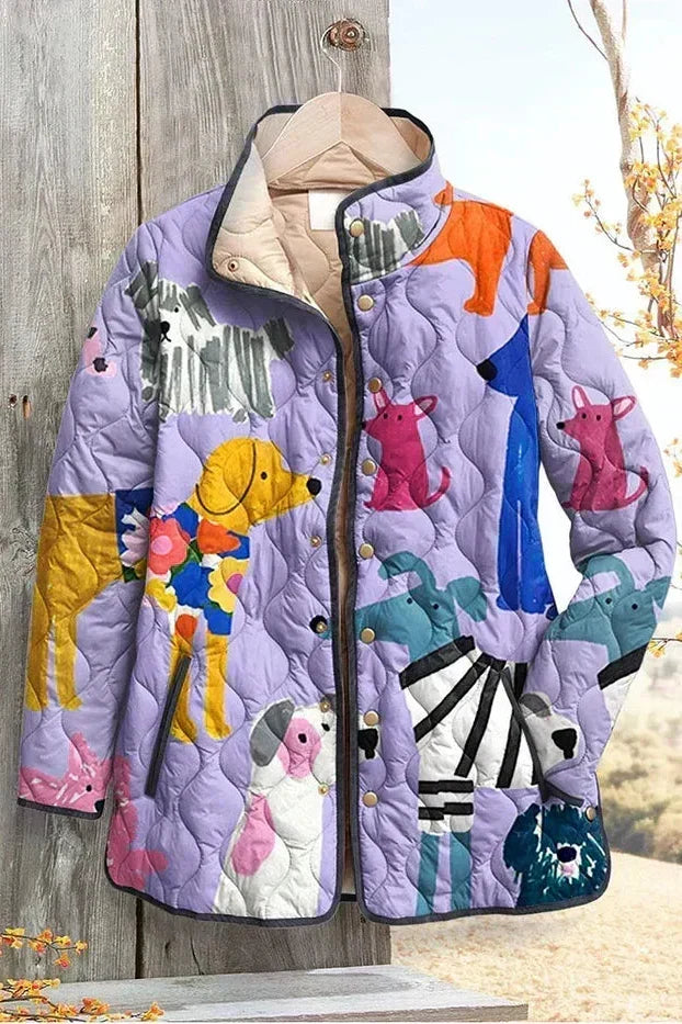 Mila – Steppjacke mit Katzenmotiv