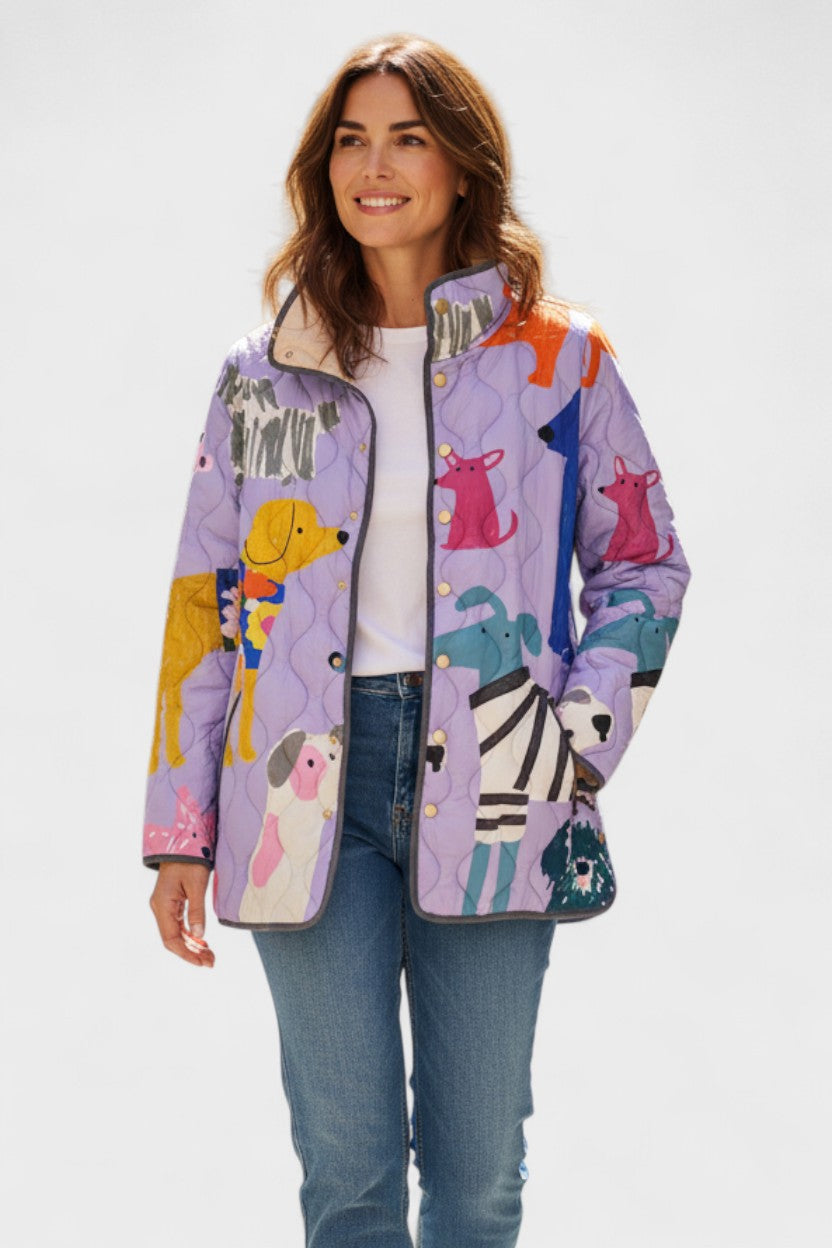 Mila – Steppjacke mit Katzenmotiv