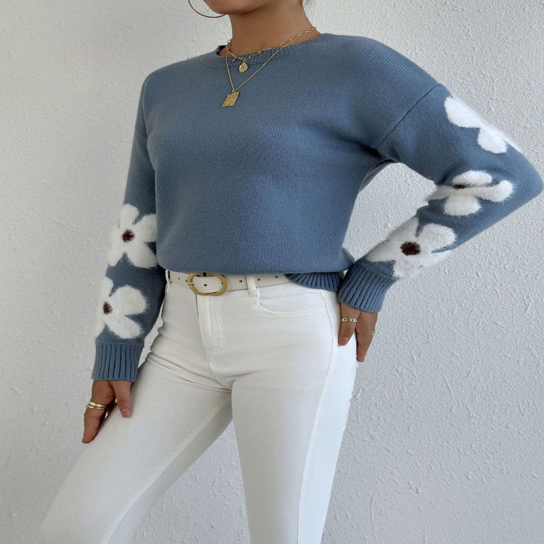 Ceanlinn - Floral Roundneck Sweater