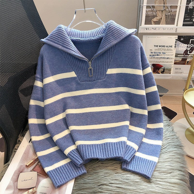 Ceathghleann - Striped Collar Sweater