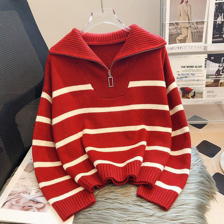 Ceathghleann - Striped Collar Sweater