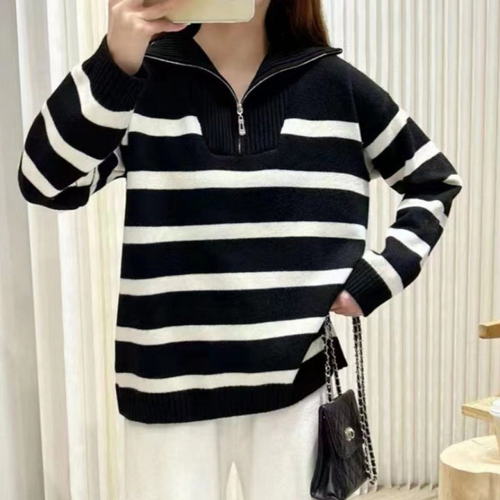 Ceathghleann - Striped Collar Sweater
