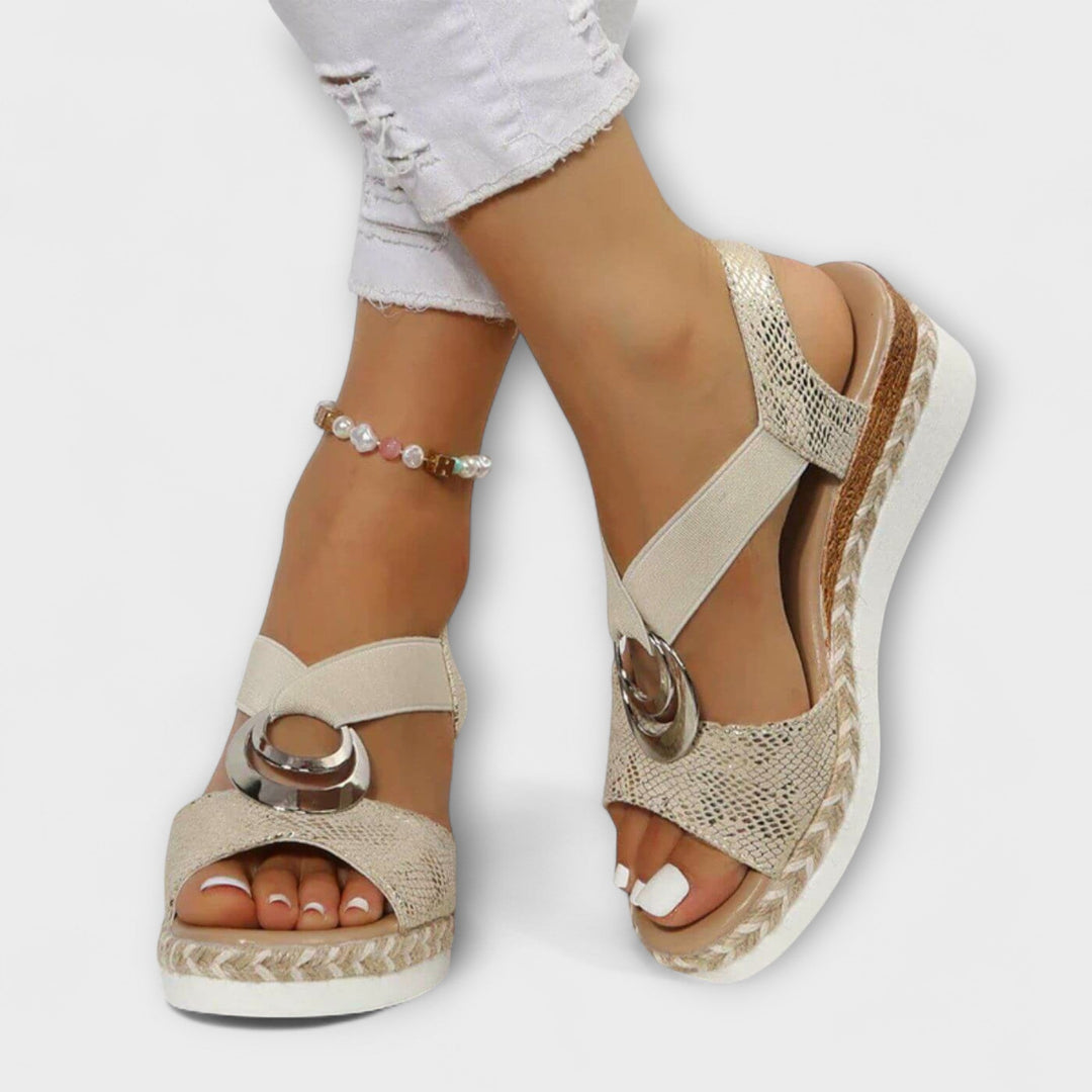 Roswitha - Sandales Confort Beiges