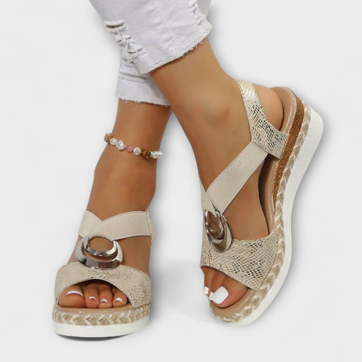 Roswitha - Sandales Confort Beiges