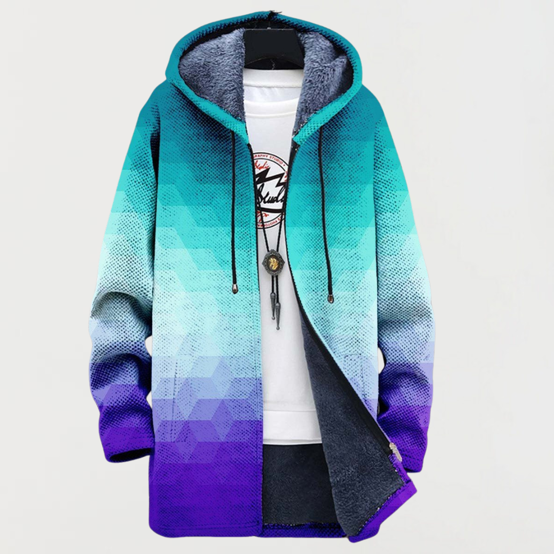 Hexagonal Gradient Pattern Coat
