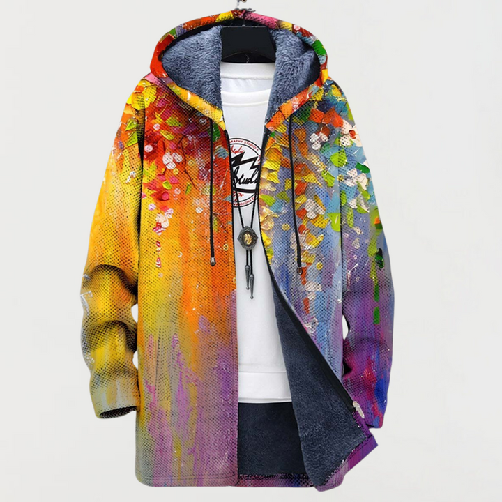 Coat with Abstract Art