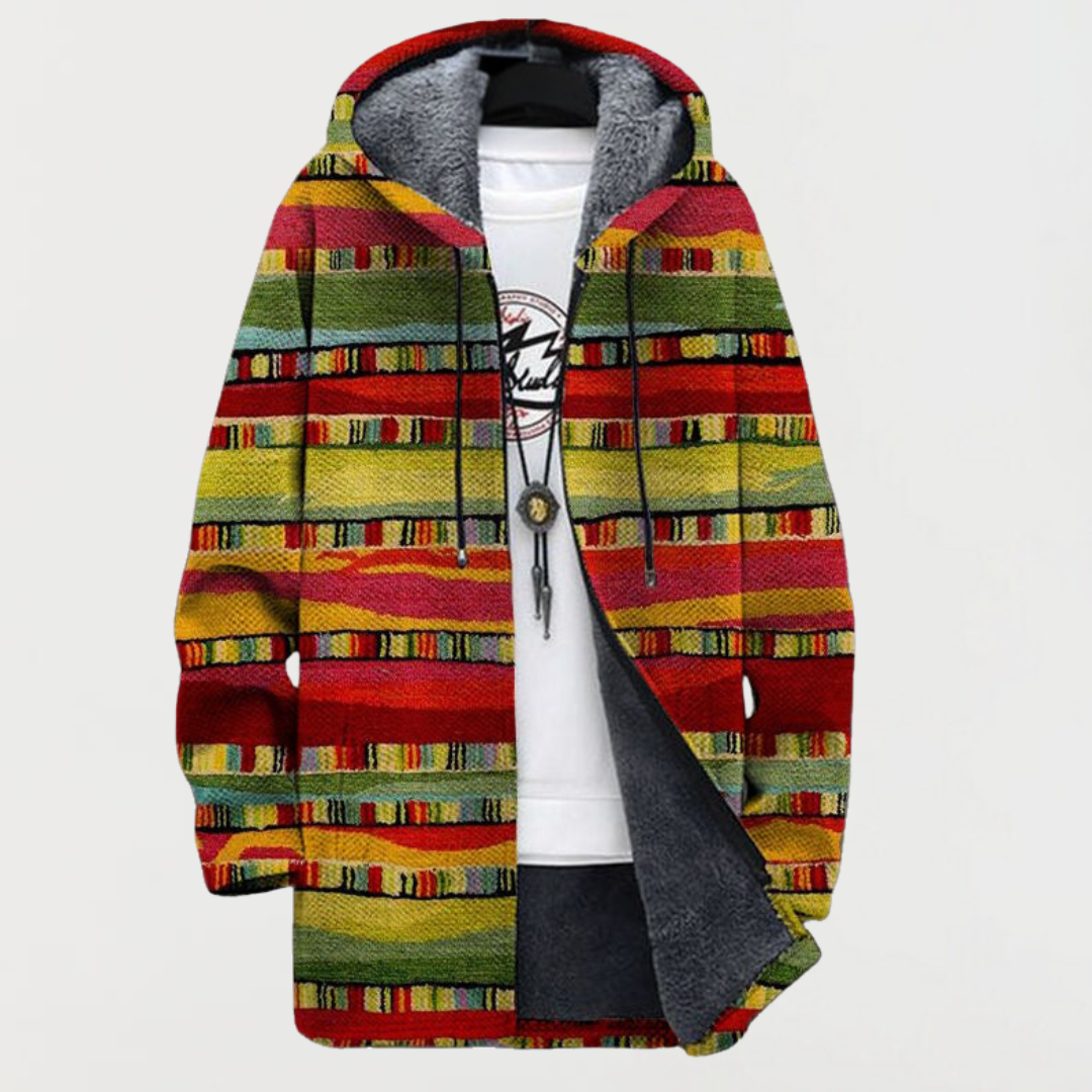 Cardigan with Ethnic Stripes