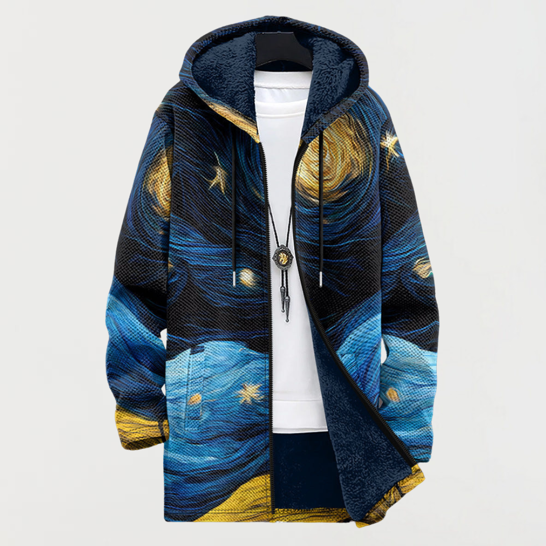 Sybil | Women's Artistic-Print Hooded Coat