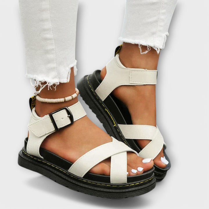 Roswitha - Sandales de Sport Plateforme Noires