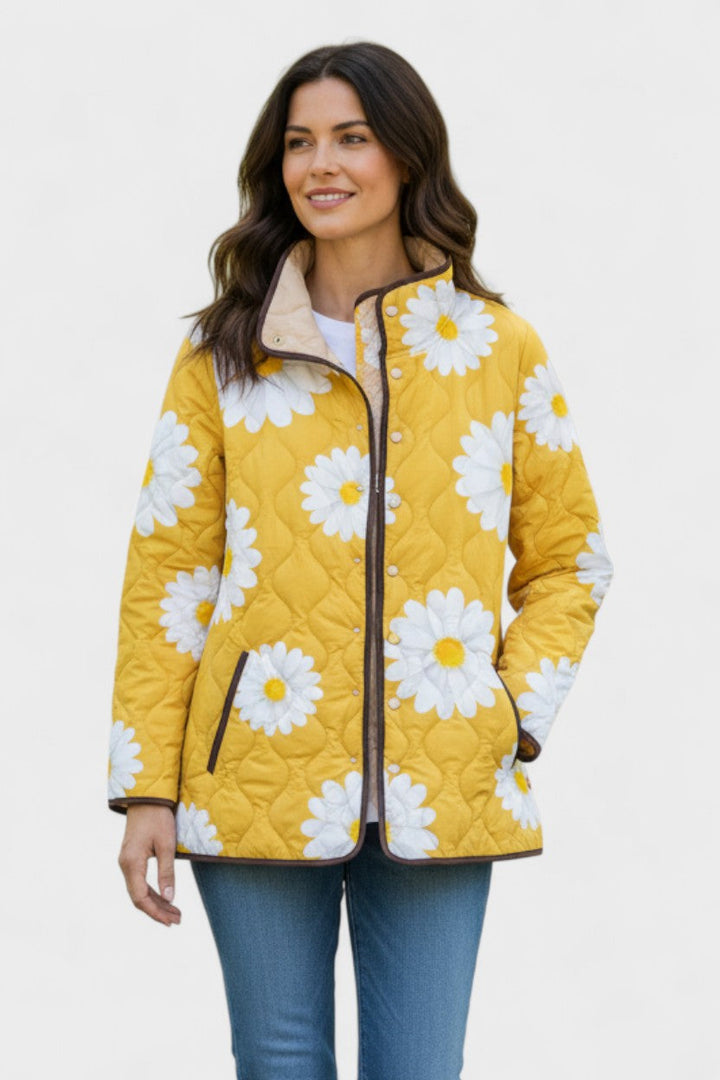 Vanda – Steppjacke mit Margeritenmuster