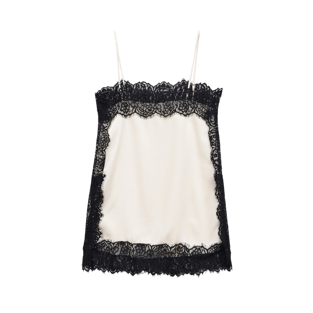 NADELLE™ – Fitted Lace Trim Satin Camisole