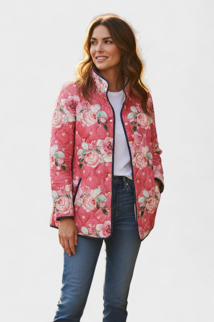Zora – Steppjacke mit grossem Rosendruck