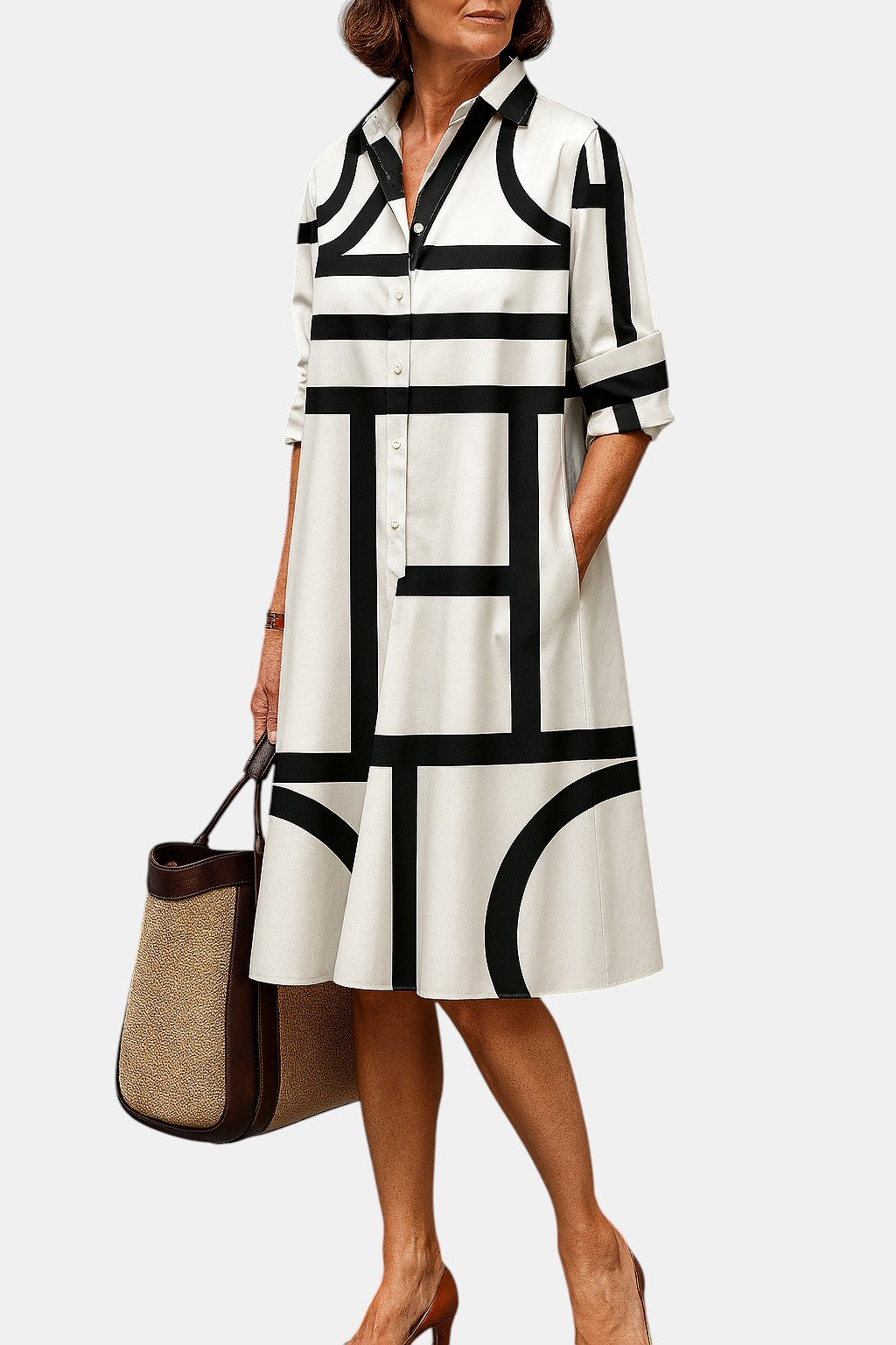 Ellie | Robe Midi Décontractée et Élégante
