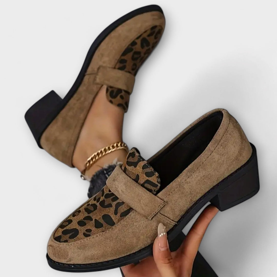 Kriemhilde - Mocassins en Daim Doublure Léopard