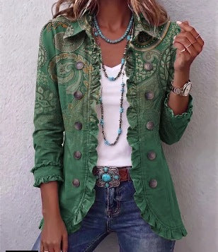 Cosima | Veste bohème paisley à volants
