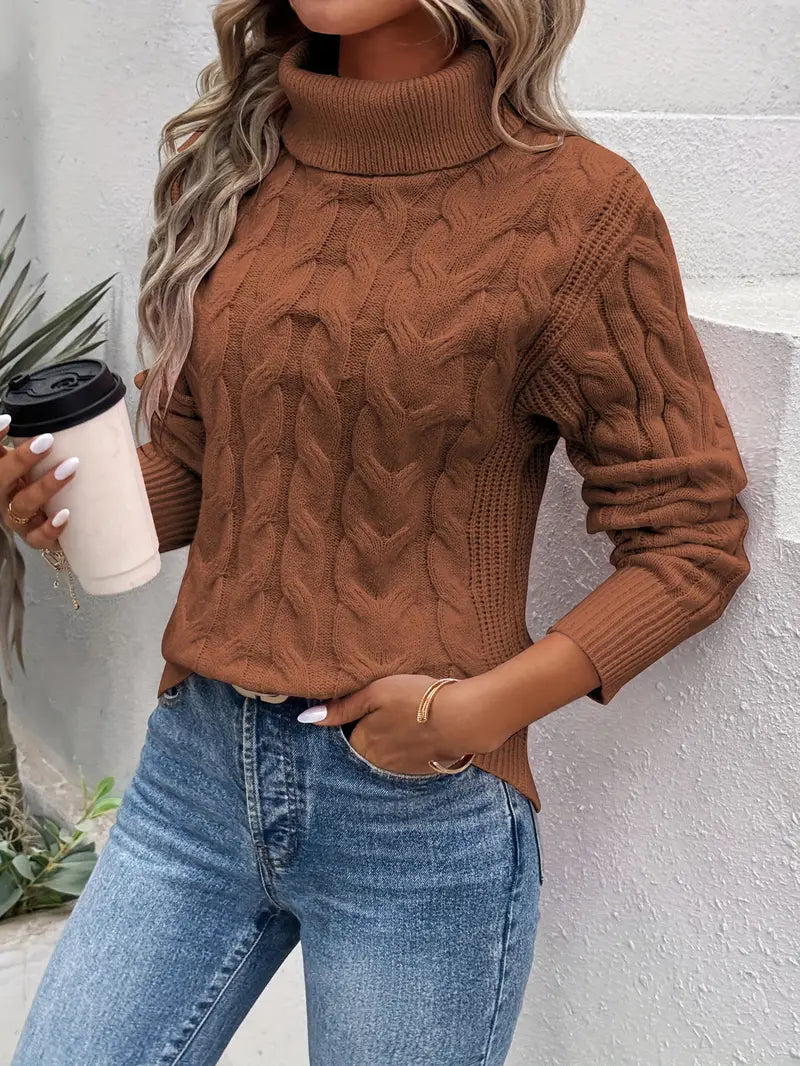 Ceathchnoc - Cable Turtleneck Sweater