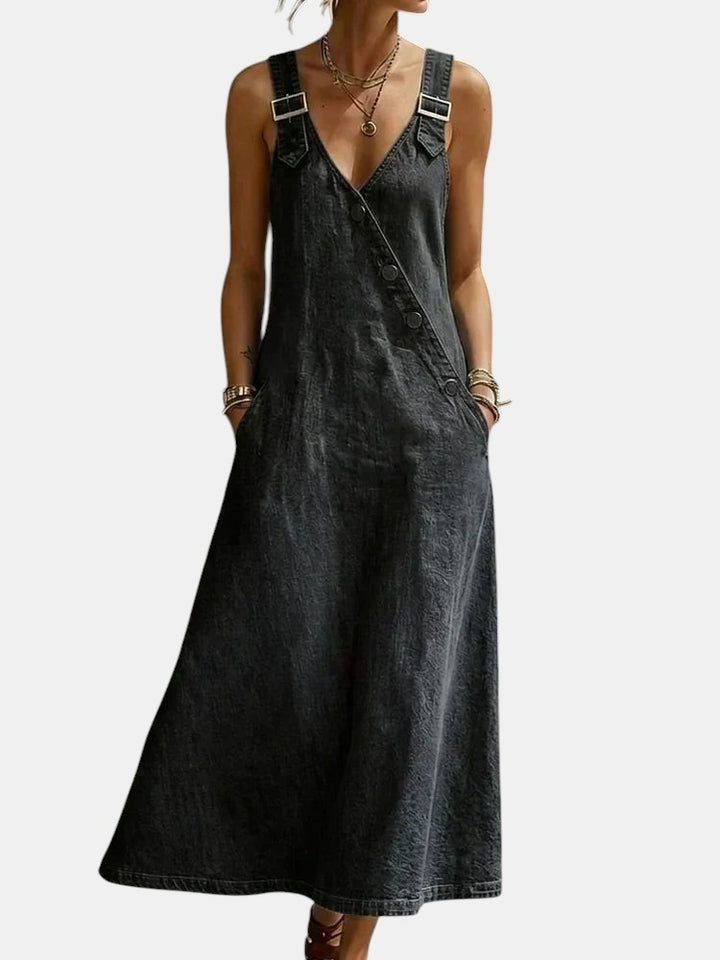Vera | Robe longue en denim avec boutons