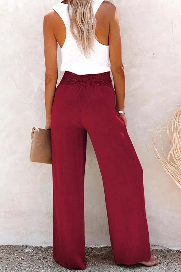 Riana - Pantalon Taille Haute Détendu