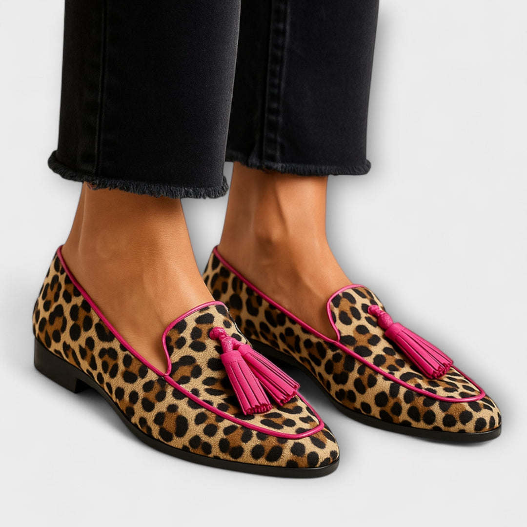 Ottilie - Mocassins Léopard à Pampilles