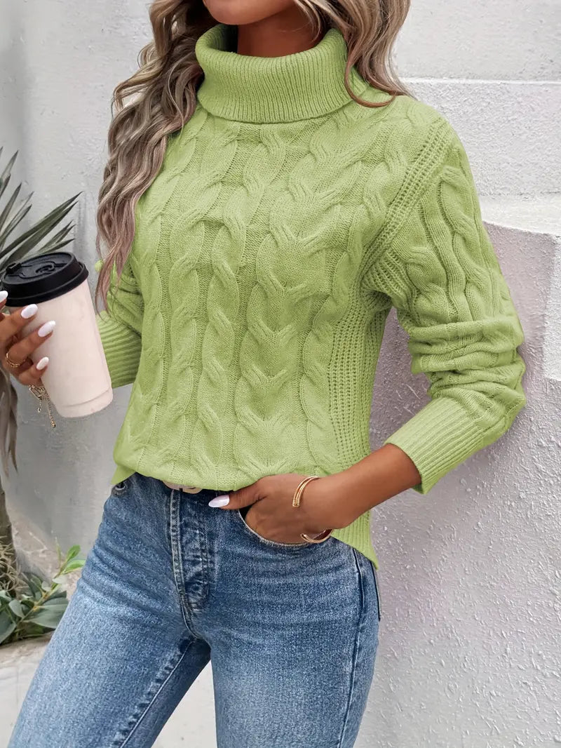 Ceathchnoc - Cable Turtleneck Sweater