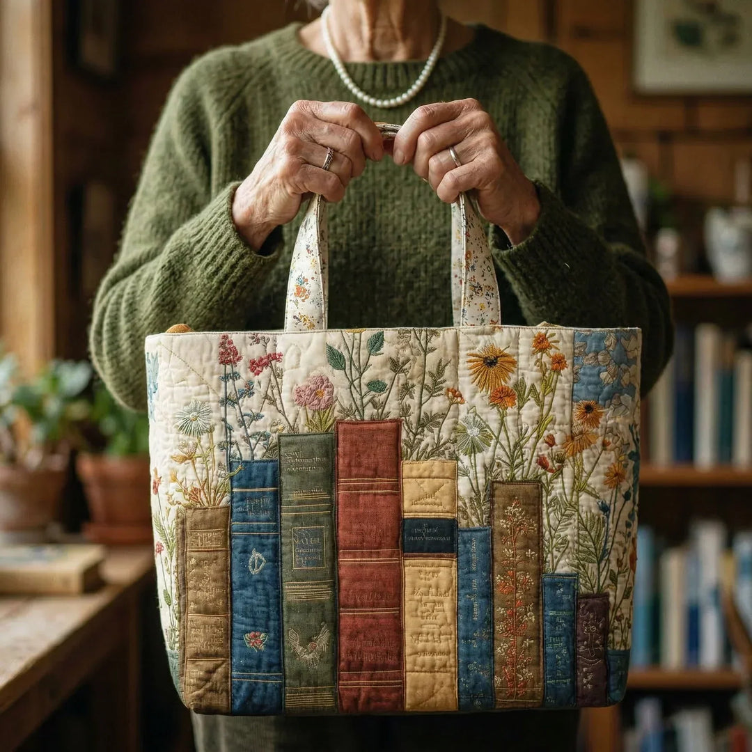Books Flowers Shopper Bag