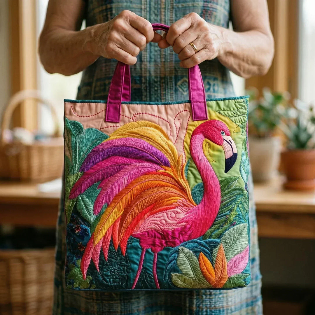 Flamingo Rainbow Tote Bag