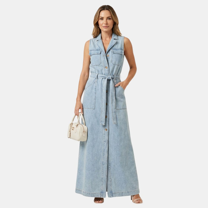 Georgina | Robe Maxi en Denim