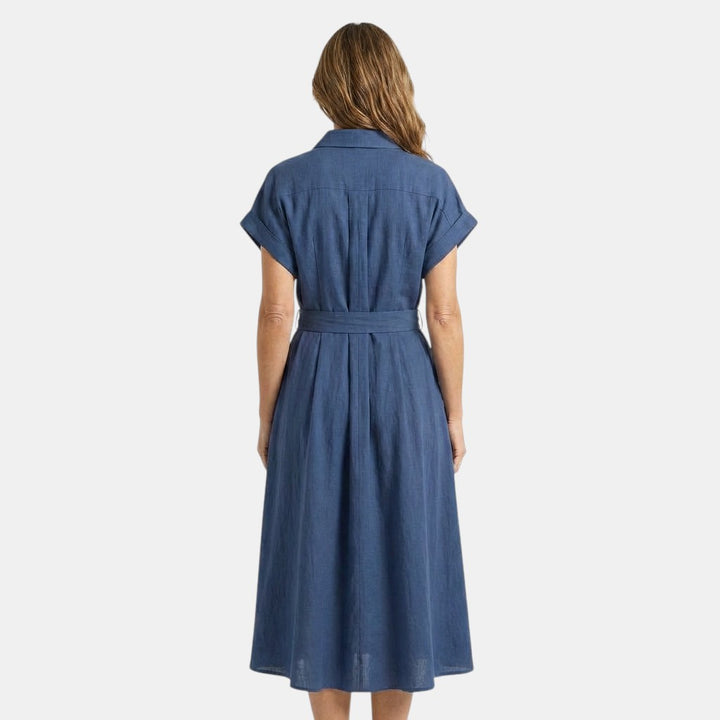 Melody | Robe Midi en Jean à Boutons et Ceinture