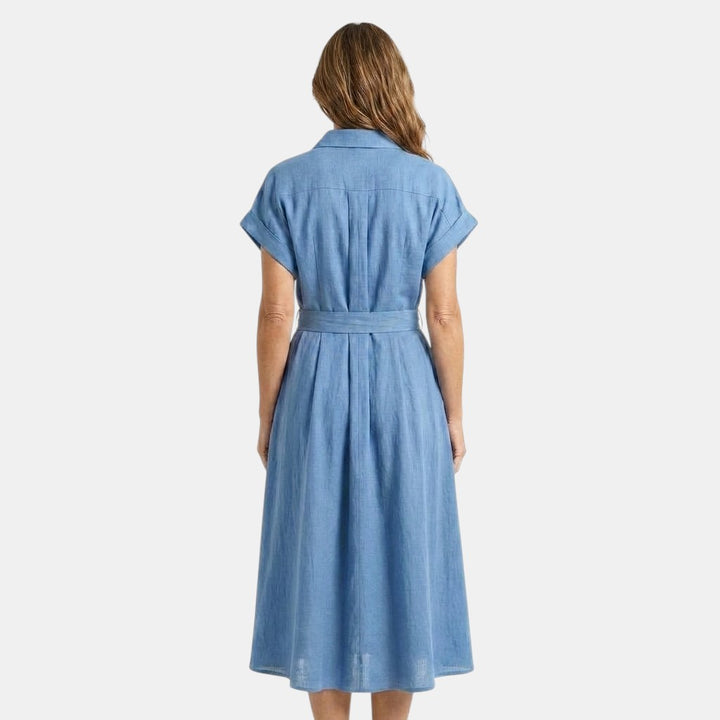 Melody | Robe Midi en Jean à Boutons et Ceinture