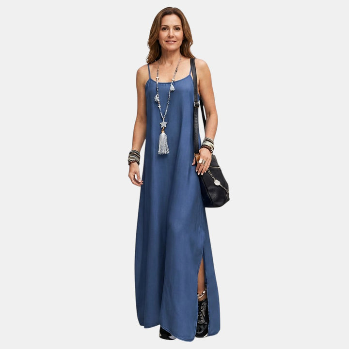 Azure | Robe Maxi en Denim avec Fente Latérale