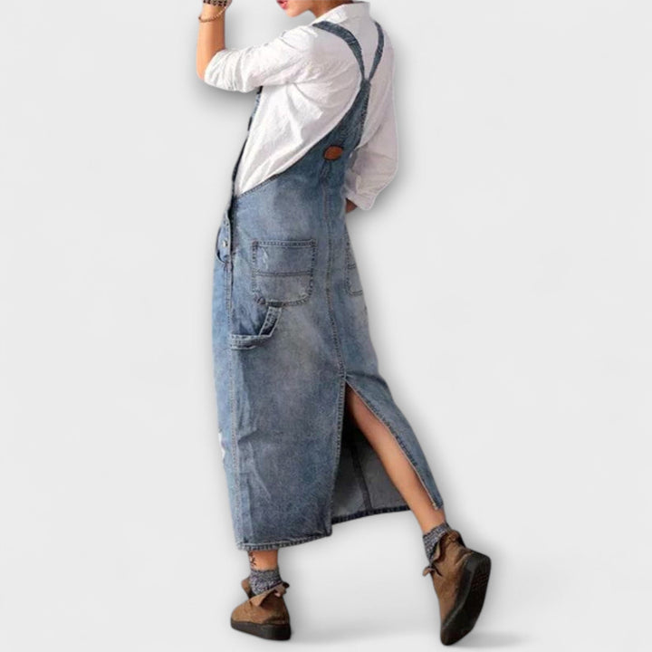 Abigail - Vintage-Jeanslatzhose im Used-Look