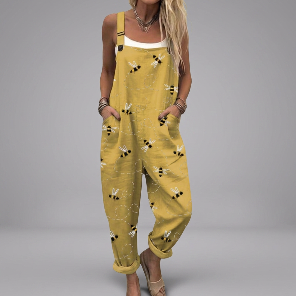 Alice - Bee-Printed Dungarees